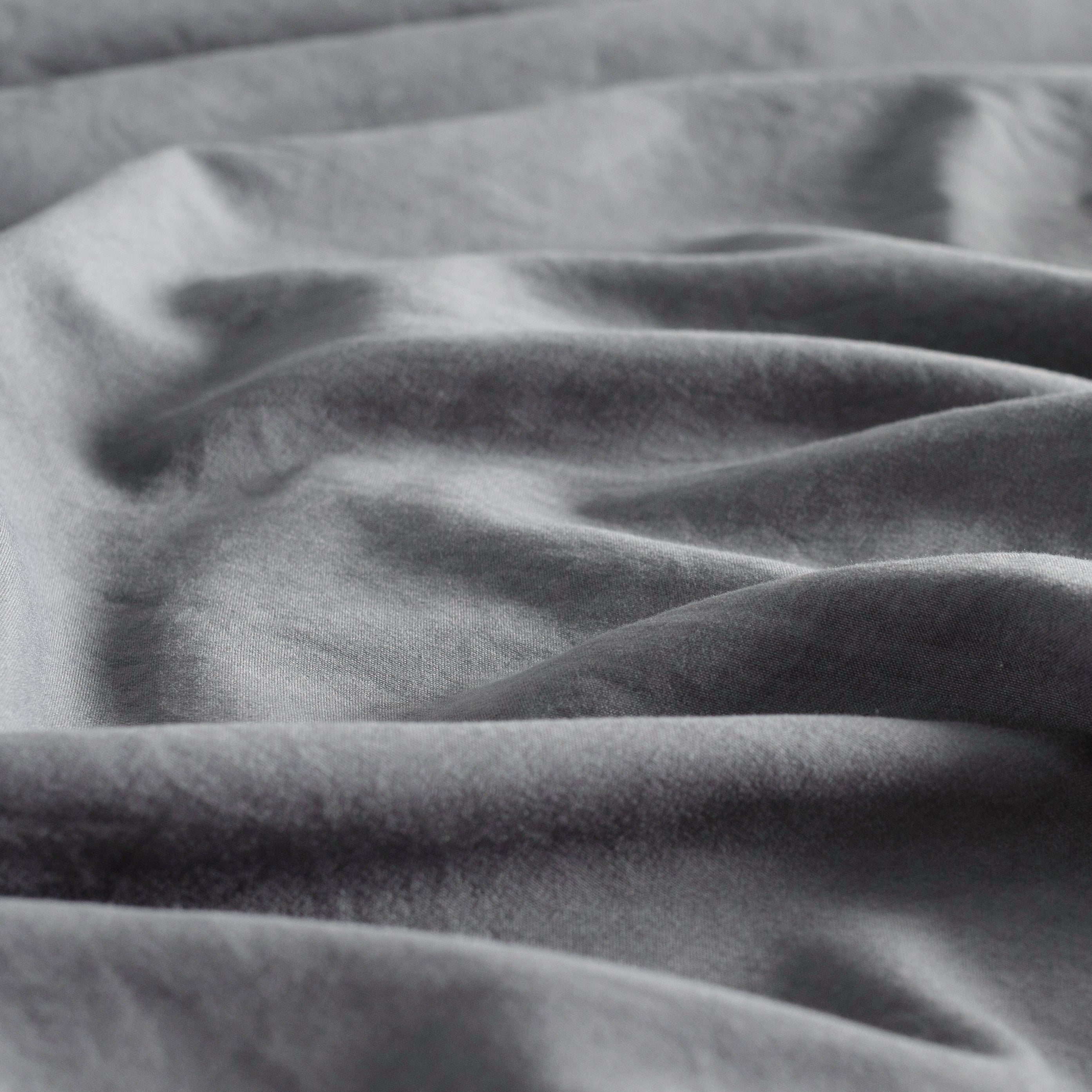 Vintage Washed Microfibre Quilt Cover Set - Grey