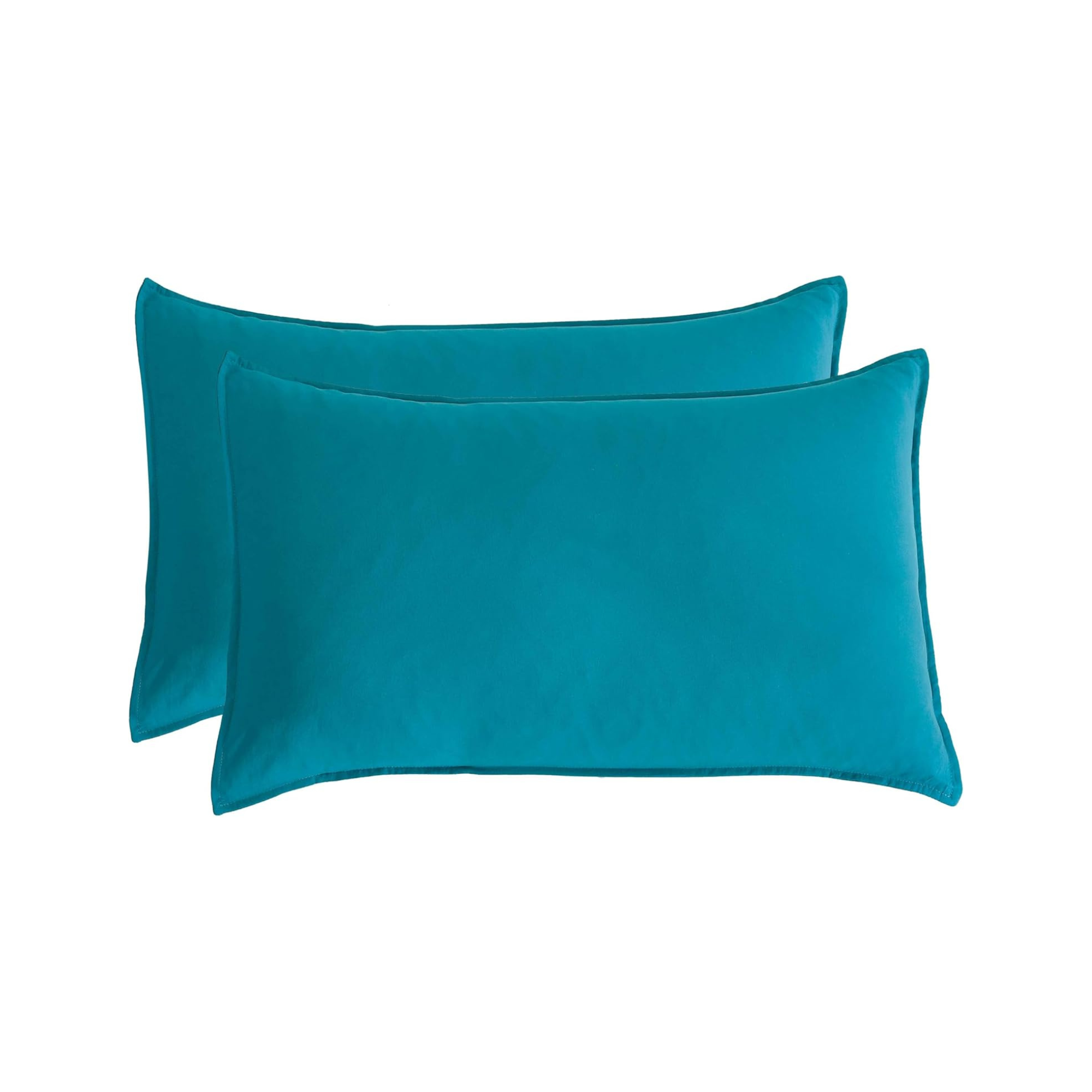 Vintage Washed Microfibre Standard Pillowcases - Twin-Pack - Teal