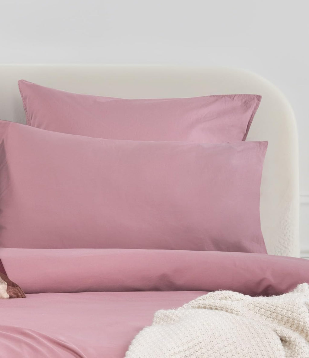 Vintage Washed Cotton Quilt Cover Set - Rose