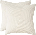 Corduroy Windmill-Inspired Cushion Covers - Twin-Pack - Snow - 45cm x 45cm