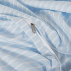 Yarn-Dyed Microfibre Stripe Quilt Cover Set - Blue