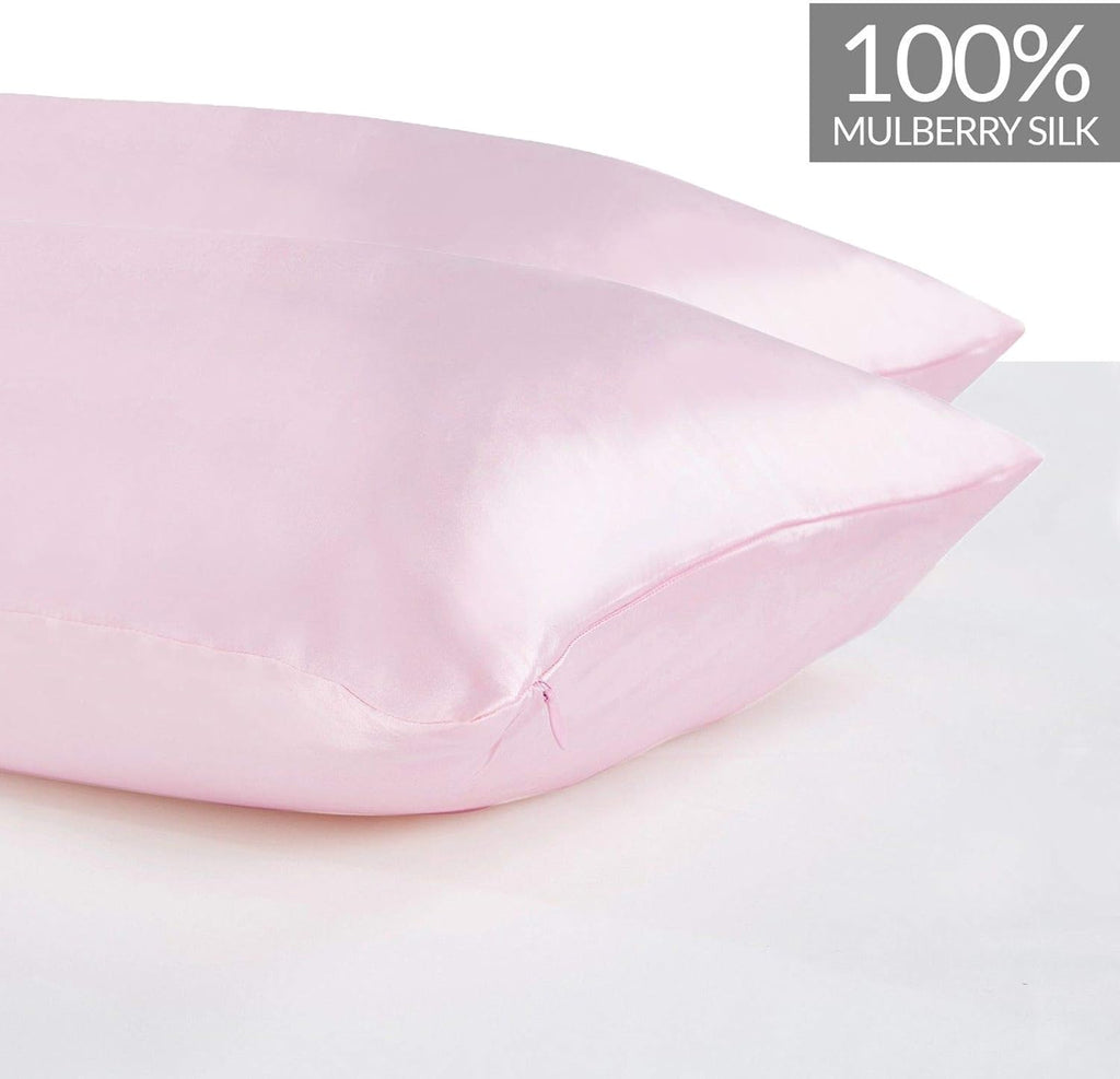 100% Mulberry Silk Pillowcase - Twin-Pack - Pink