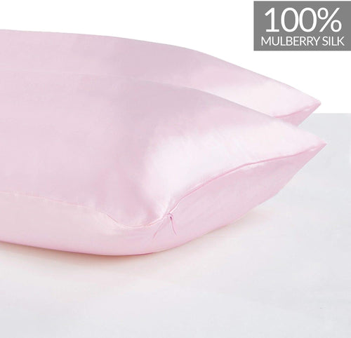 100% Mulberry Silk Pillowcase - Twin-Pack - Pink