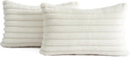 Faux Fur Cushion Covers - Twin-Pack - Snow - 30cm x 50cm