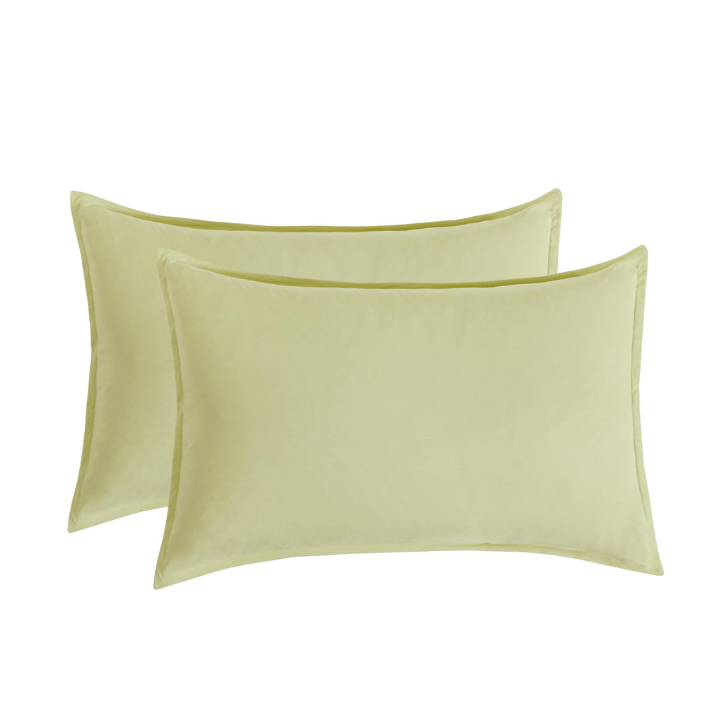 Vintage Washed Microfibre Sheet Set with Pillowcases - Lemon