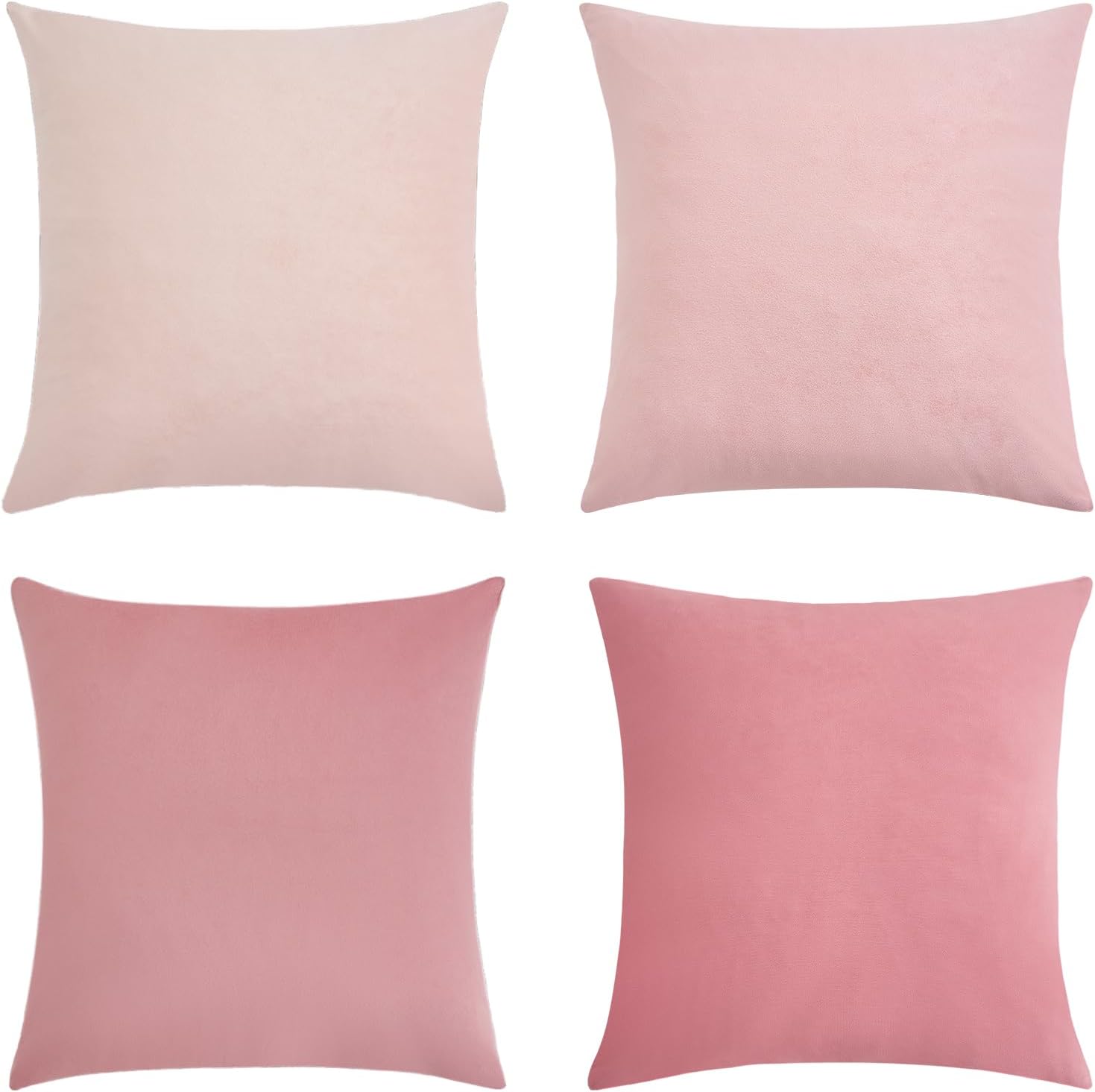 Velvet Cushion Covers - Pack of 4 - Gradient Pink - 45cm*45cm