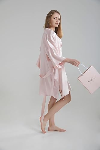 100% Pure Satin Silk Robe - Pink