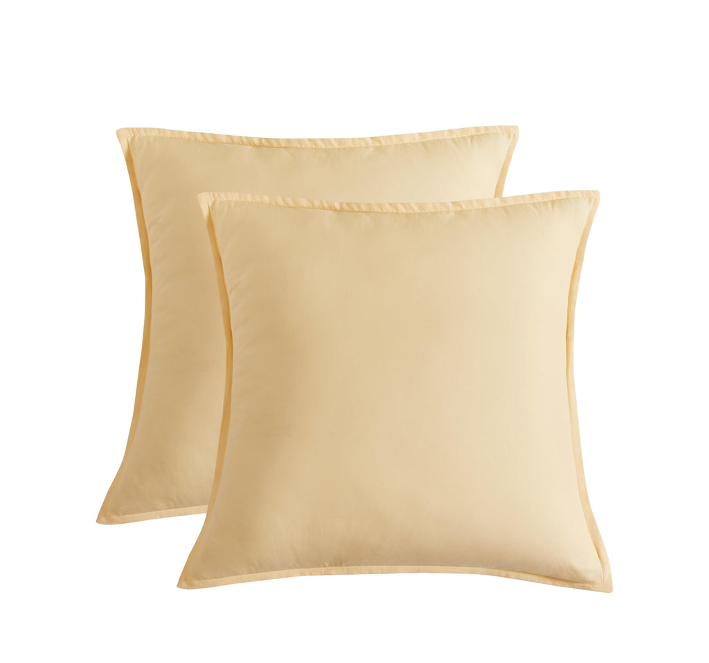 Vintage Washed Microfibre European Pillowcases - Twin-Pack - Butter