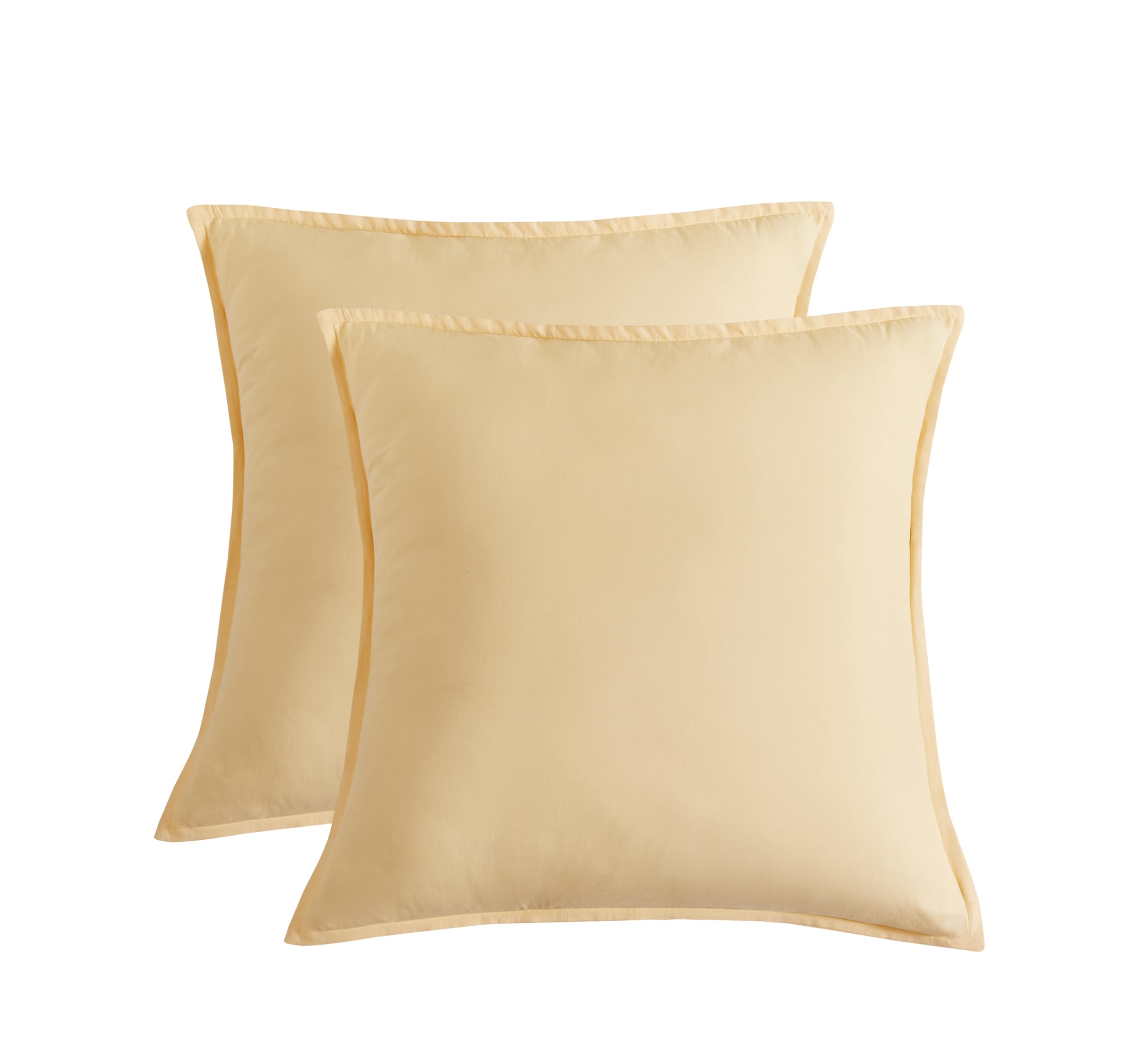 Vintage Washed Microfibre European Pillowcases - Twin-Pack - Butter