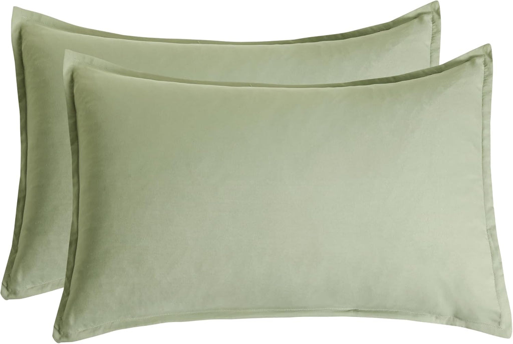 Vintage Washed Microfibre Quilt Cover Set - Eucalypt