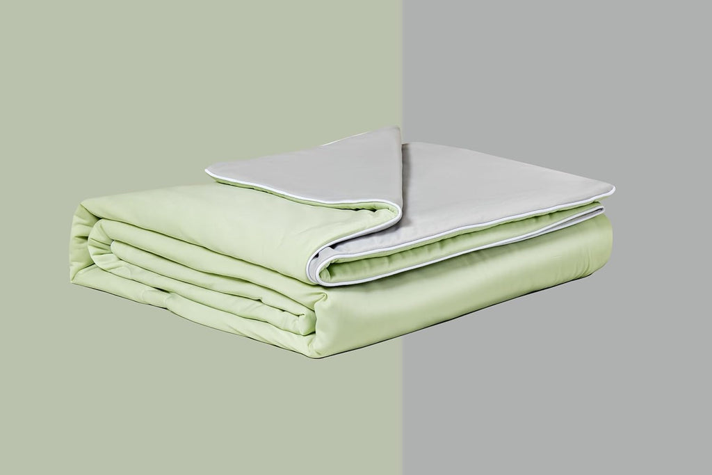 Ice Cooling Reversible Comforter/Blanket/Quilt - Green and Grey
