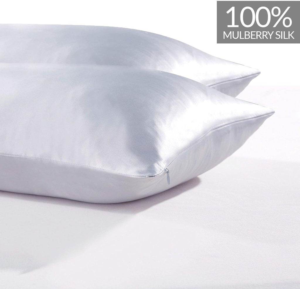 100% Mulberry Silk Pillowcase - Twin-Pack - Silver