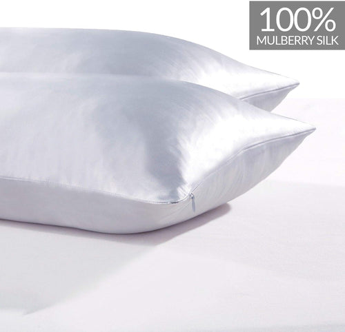 100% Mulberry Silk Pillowcase - Twin-Pack - Silver
