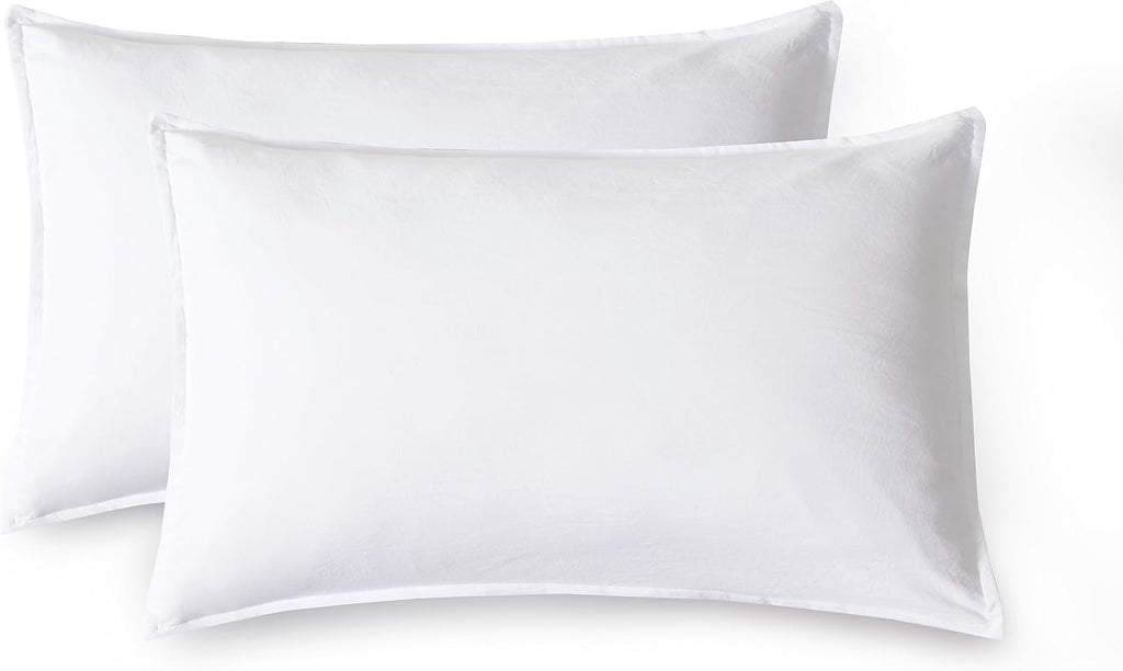 Vintage Washed Microfibre Sheet Set with Pillowcases - White