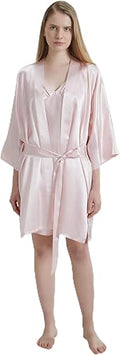 100% Pure Satin Silk Robe - Pink