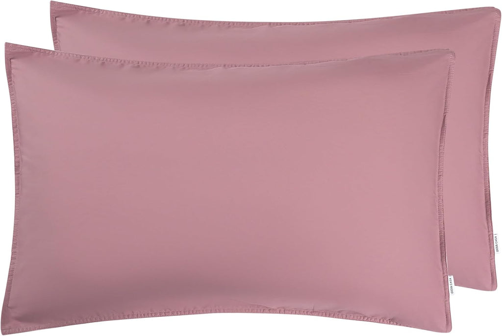 Vintage Washed Cotton Standard Pillowcases - Twin-Pack - Rose