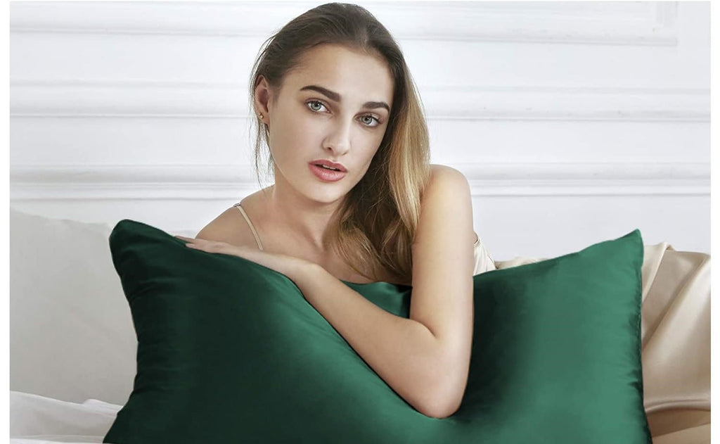 100% Mulberry Silk Pillowcase - Emerald Green