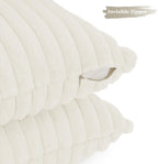 Faux Fur Cushion Covers - Twin-Pack - Snow - 30cm x 50cm