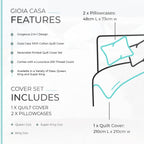 100% Cotton 250TC Reversible Quilt Cover Set - Modern City