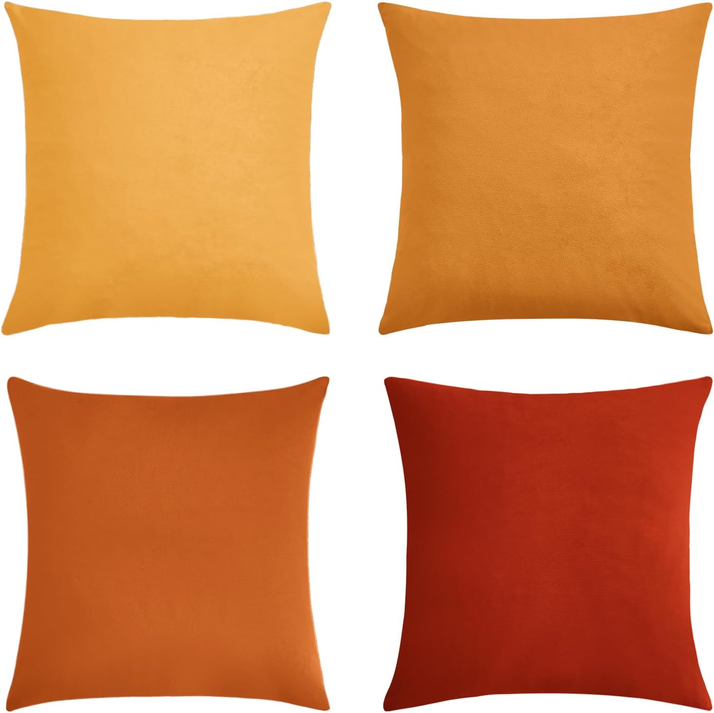 Velvet Cushion Covers - Pack of 4 - Gradient Yellow - 45cm*45cm