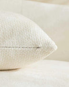 Chenille Grid - European Pillowcases - Pack of 2 - Ivory, 65cm x 65cm
