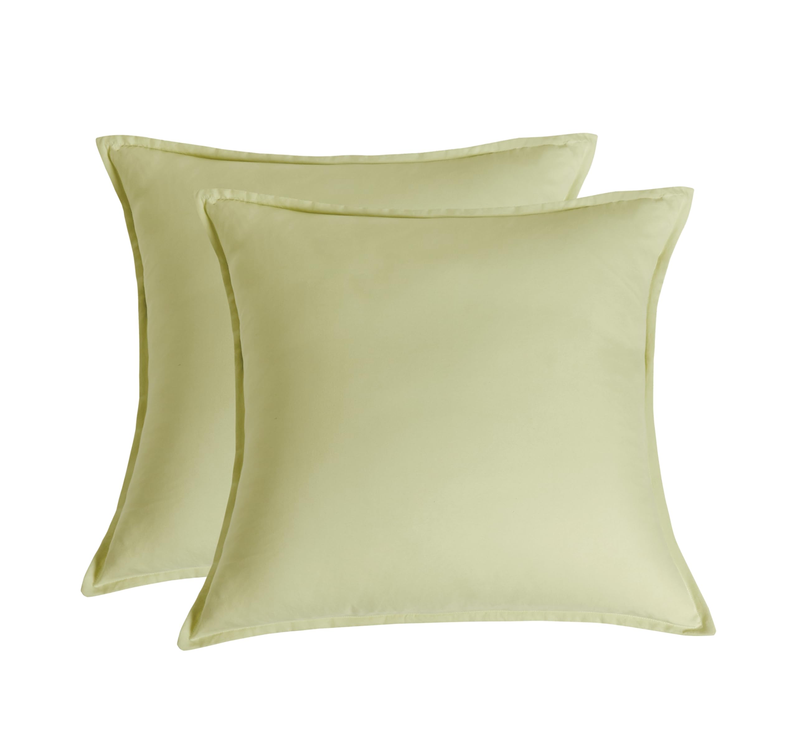 Vintage Washed Microfibre European Pillowcases - Twin-Pack - Lemon