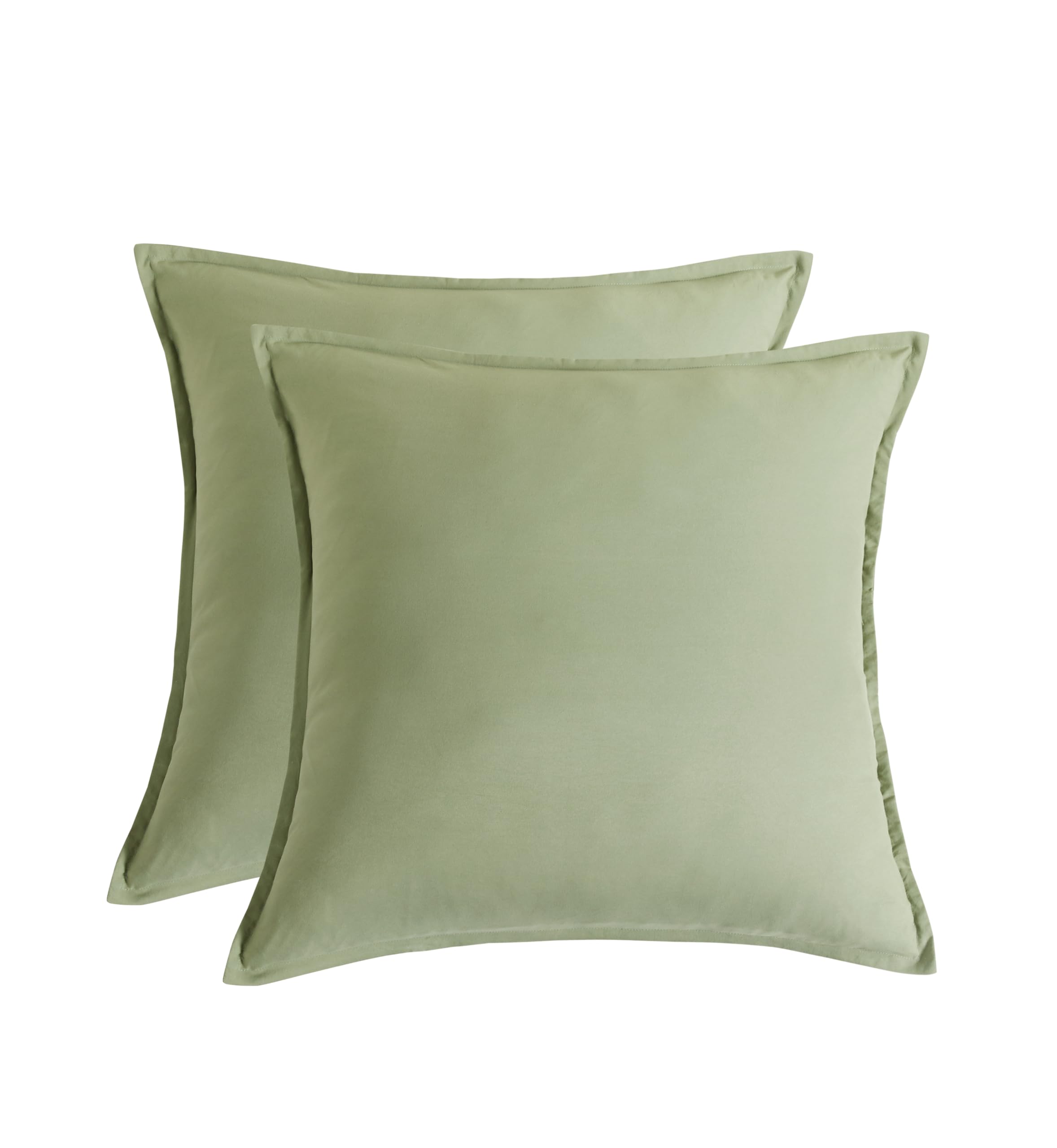 Vintage Washed Microfibre European Pillowcases - Twin-Pack - Eucalypt