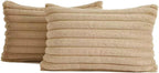 Faux Fur European Pillowcases - Natural - Twin Pack