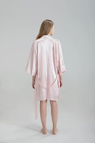 100% Pure Satin Silk Robe - Pink