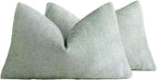 Chenille Grid Cushion Covers - Pack of 2 - Sage, 30cm x 50cm