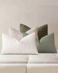Linen-Look Cushion Covers - Pack of 4 - Green Neutrals, 30cm x 50cm