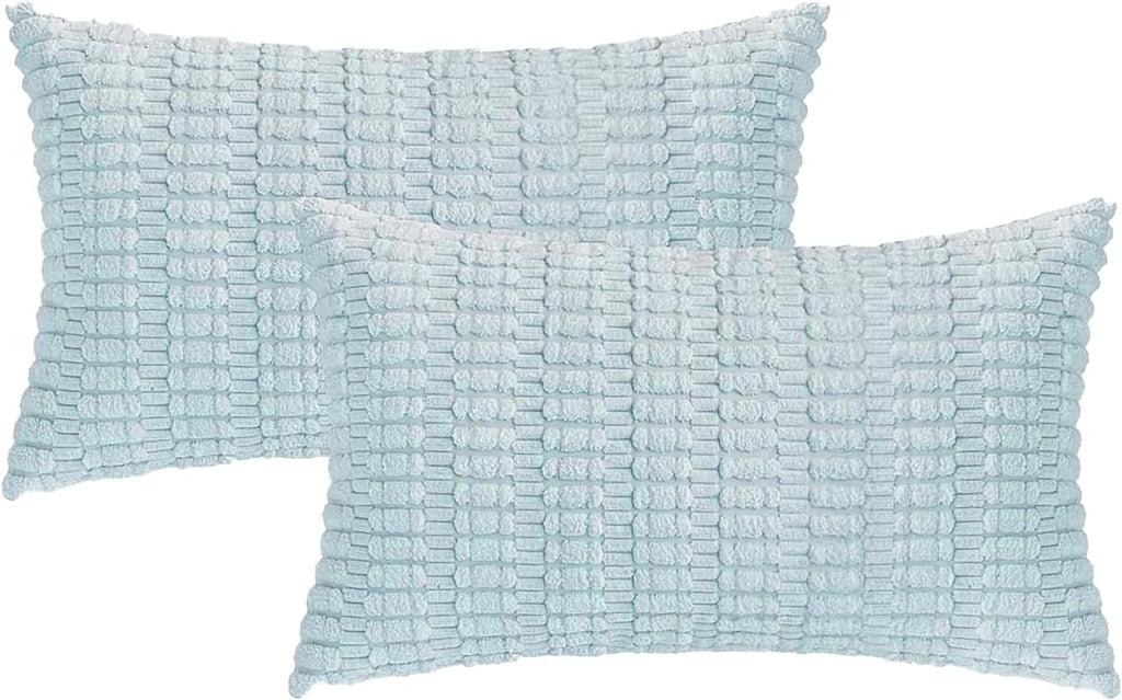 Boho Corduroy Cushion Covers - Twin-Pack - Sky - 30cm x 50cm