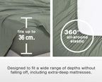 Vintage Washed Microfibre Sheet Set with Pillowcases - Khaki Green