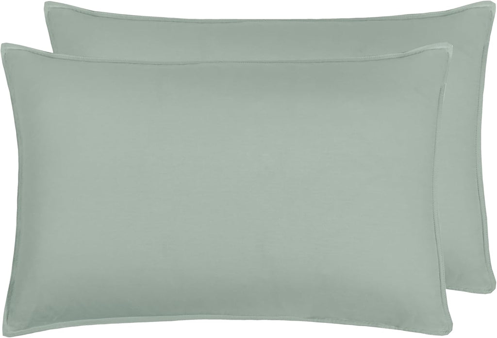 Vintage Washed Cotton Standard Pillowcases - Twin-Pack - Sage Green