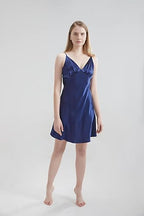 Silk Chemise - Navy Blue