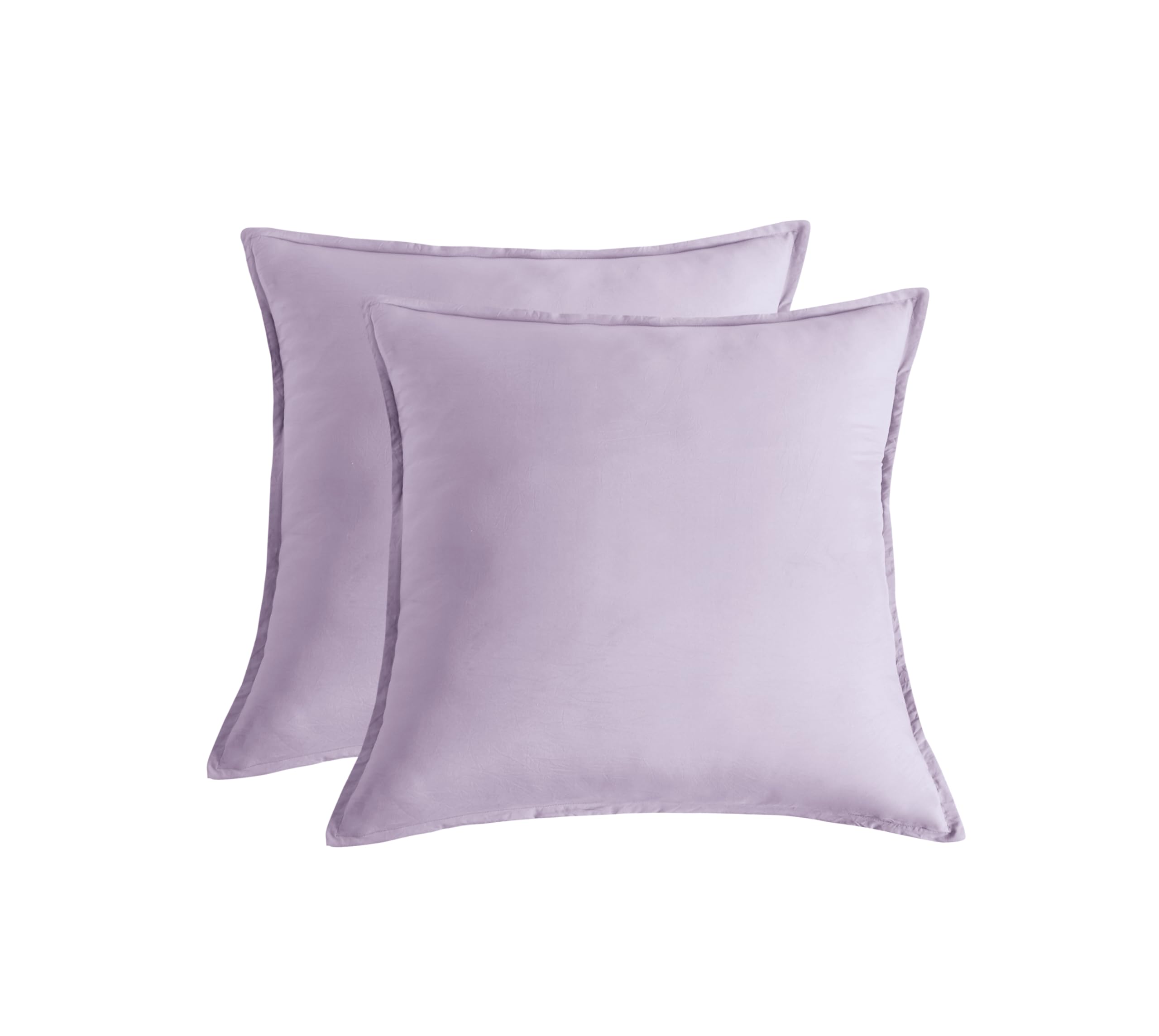 Vintage Washed Microfibre European Pillowcases - Twin-Pack - Lilac