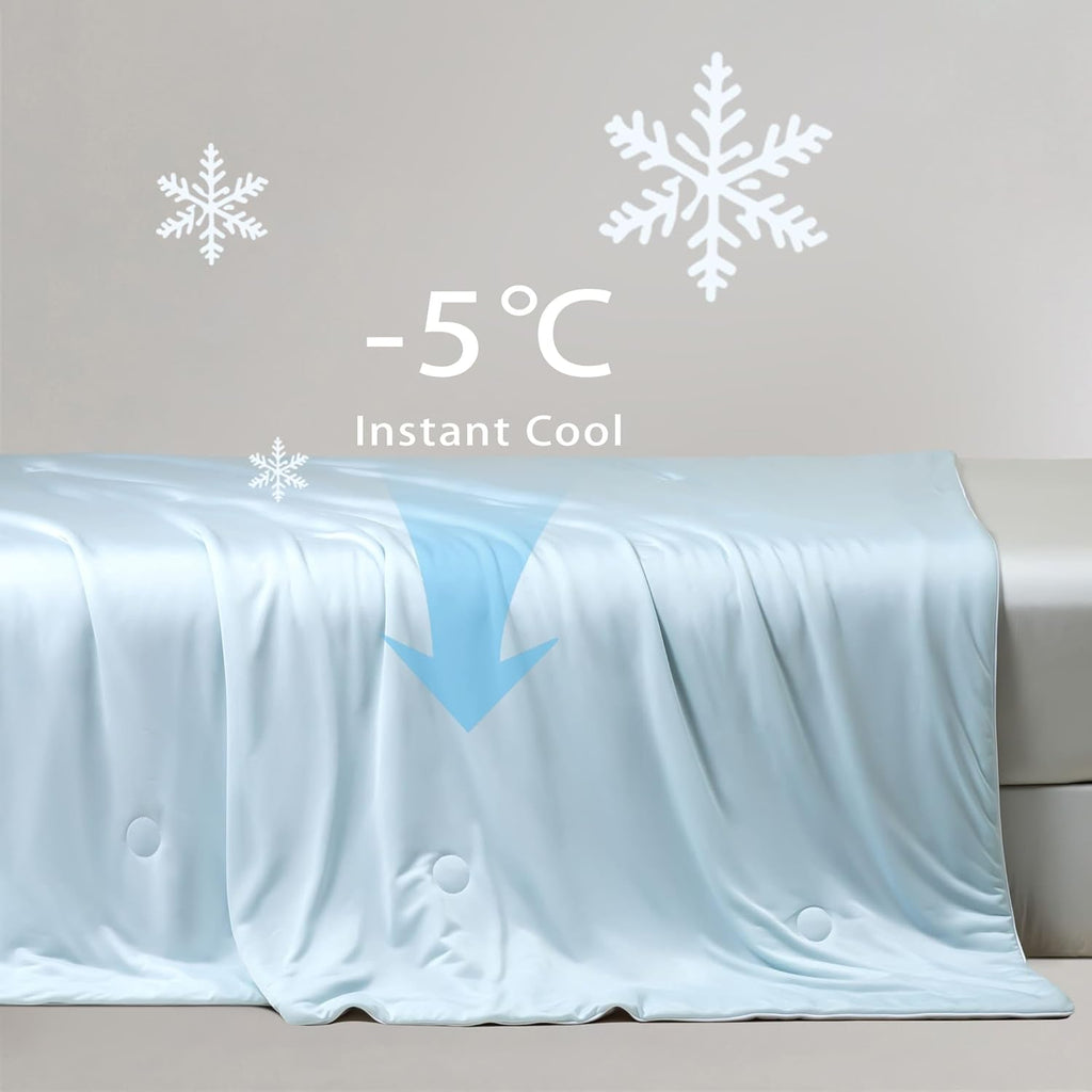 Ice Cooling Reversible Comforter/Blanket/Quilt - Orange and Blue