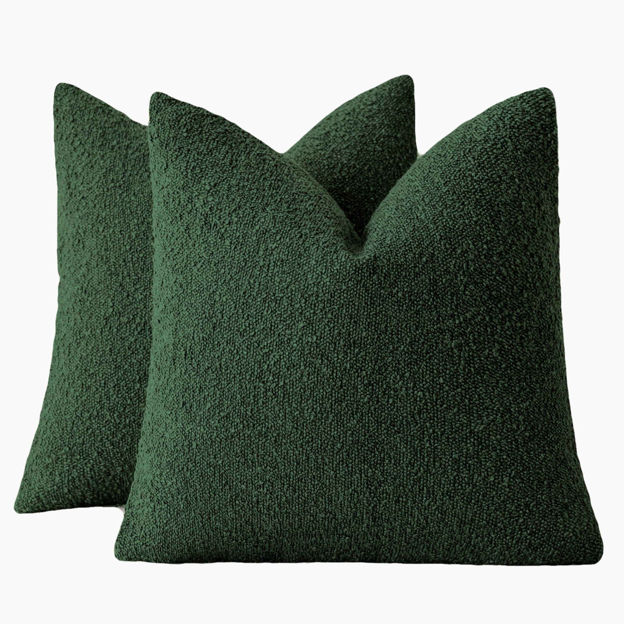 Bouclé Cushion Covers - Twin-Pack - Forest Green - 45cm x 45cm