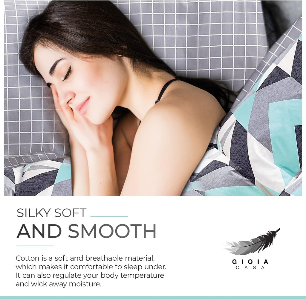 100% Cotton 250TC Reversible Quilt Cover Set - Modern City