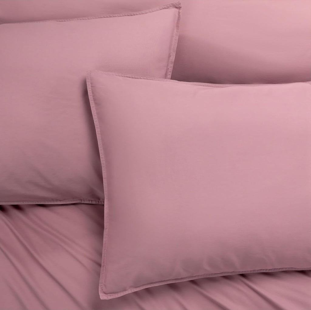 Vintage Washed Cotton Quilt Cover Set - Rose