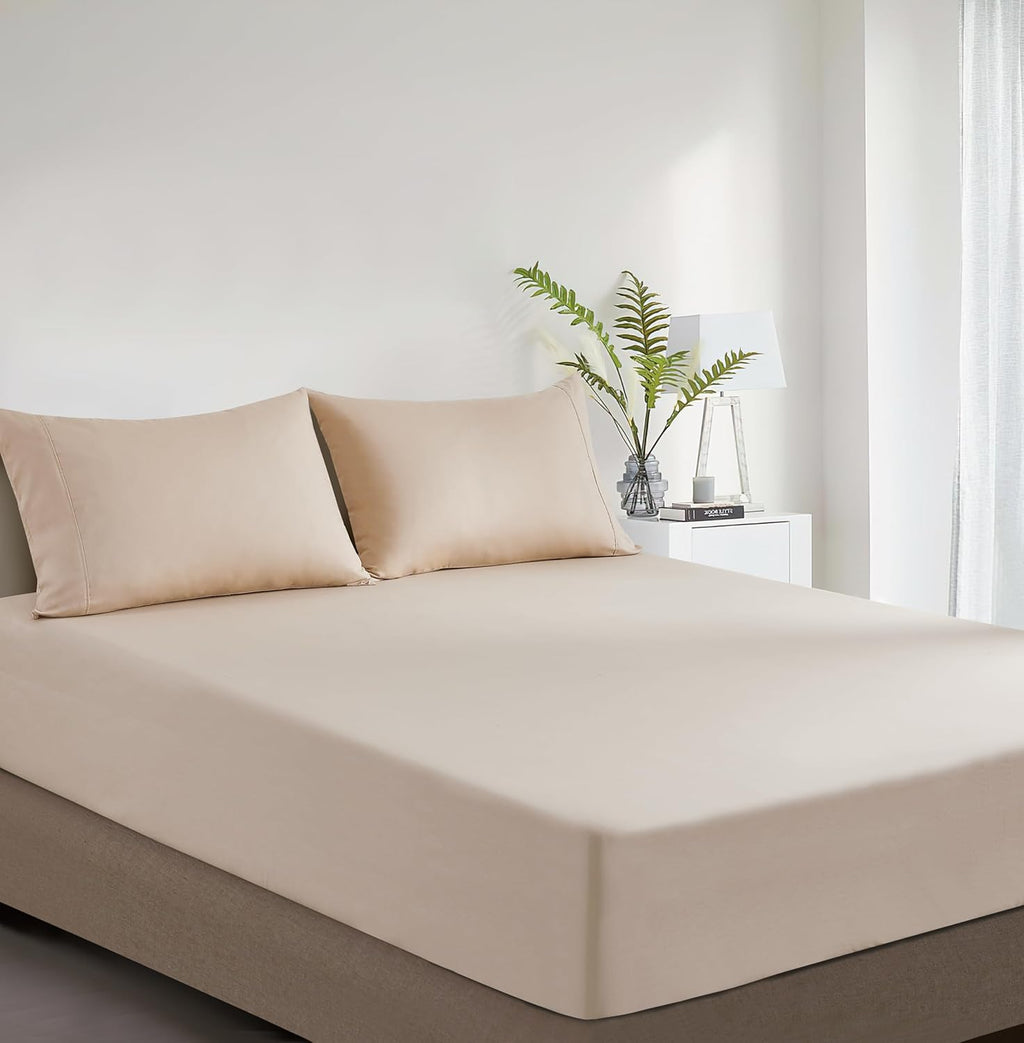 Vintage Washed Cotton Fitted Sheet Combo Set - Natural