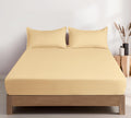 100% Vintage Washed Microfibre Fitted Sheet with Matching Pillowcases - Butter