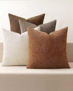 Chenille Haze-Textured Cushion Covers - Pack of 4 - Warm Brown, 45cm x 45cm