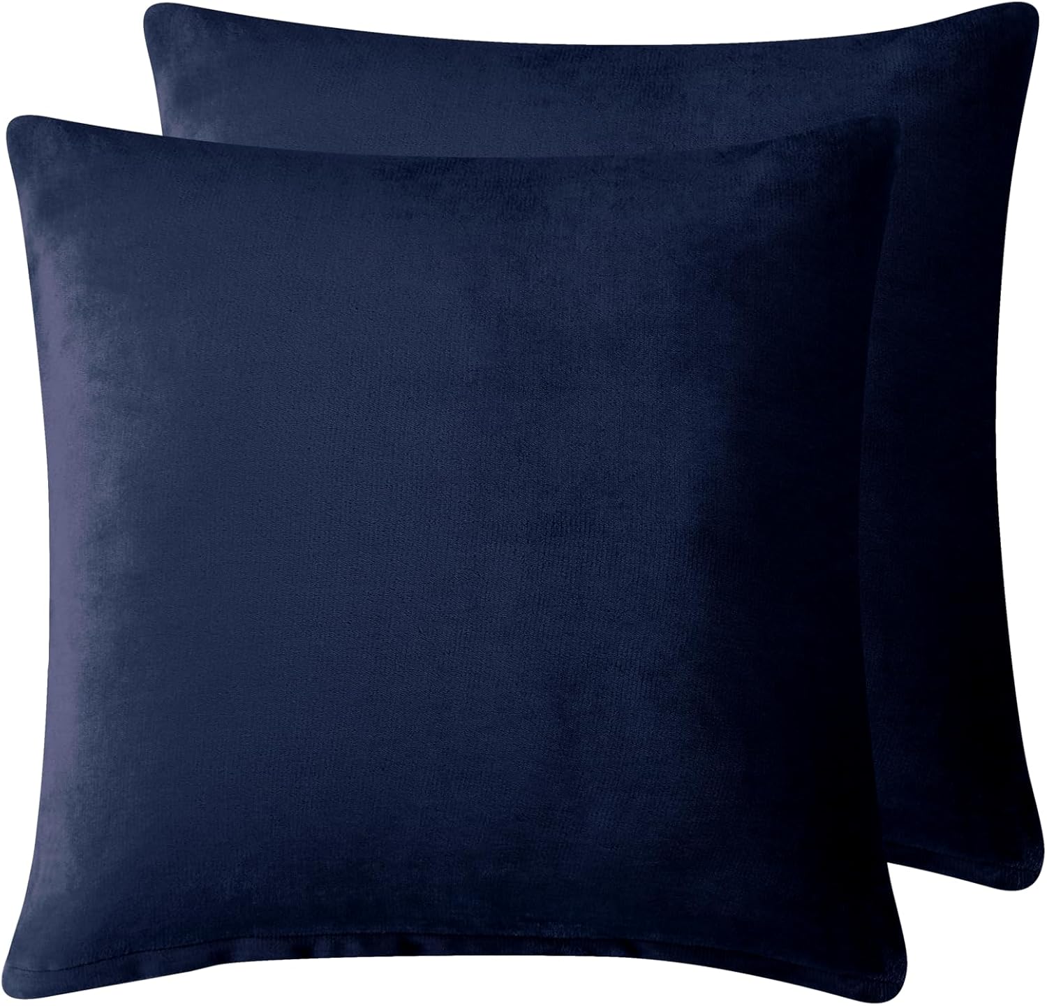 Teddy Sherpa European Pillowcases - Twin-Pack - Navy Blue - 65cm x 65cm