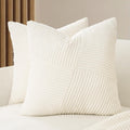 Corduroy Windmill-Inspired Cushion Covers - Twin-Pack - Snow - 45cm x 45cm