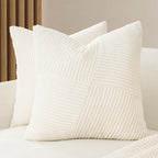 Corduroy Windmill-Inspired Cushion Covers - Twin-Pack - Snow - 45cm x 45cm