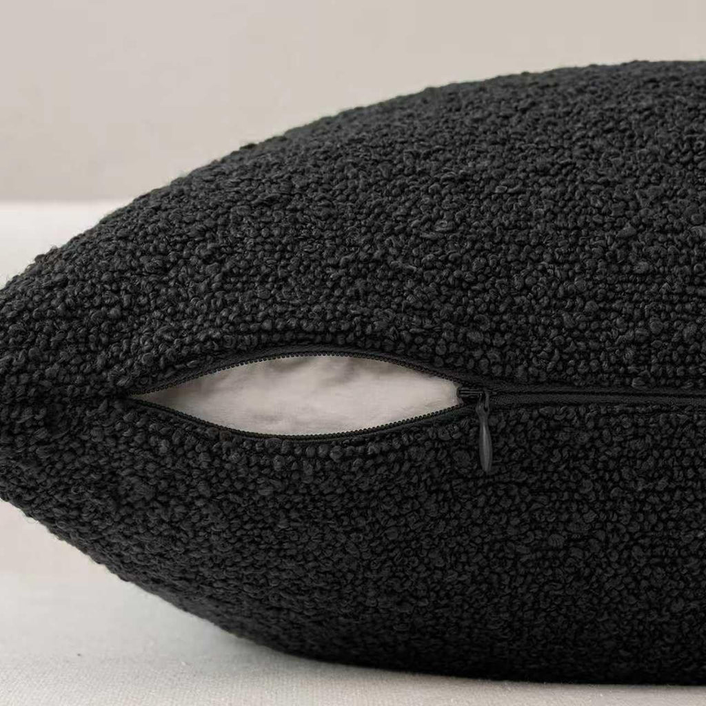 Boucle European Pillowcases - Black - Twin Pack