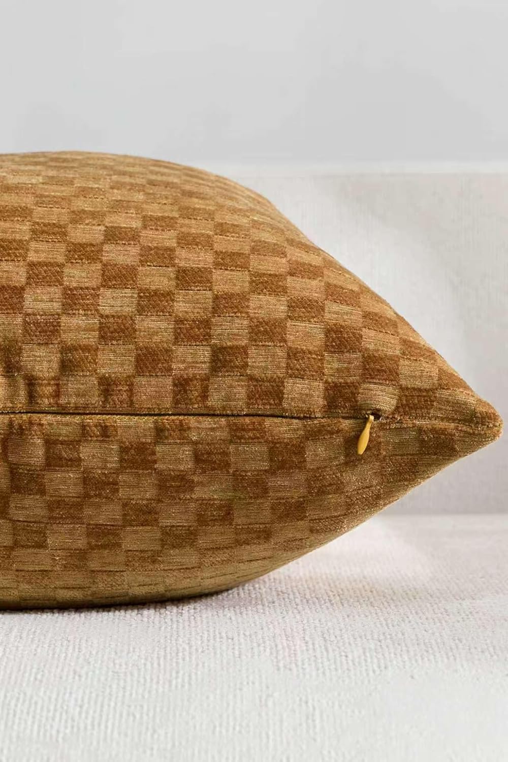 Chenille Waffle Cushion Covers - Twin-Pack - Mustard, 30cm x 50cm
