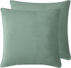 Teddy Sherpa European Pillowcases - Twin-Pack - Sage Green - 65cm x 65cm