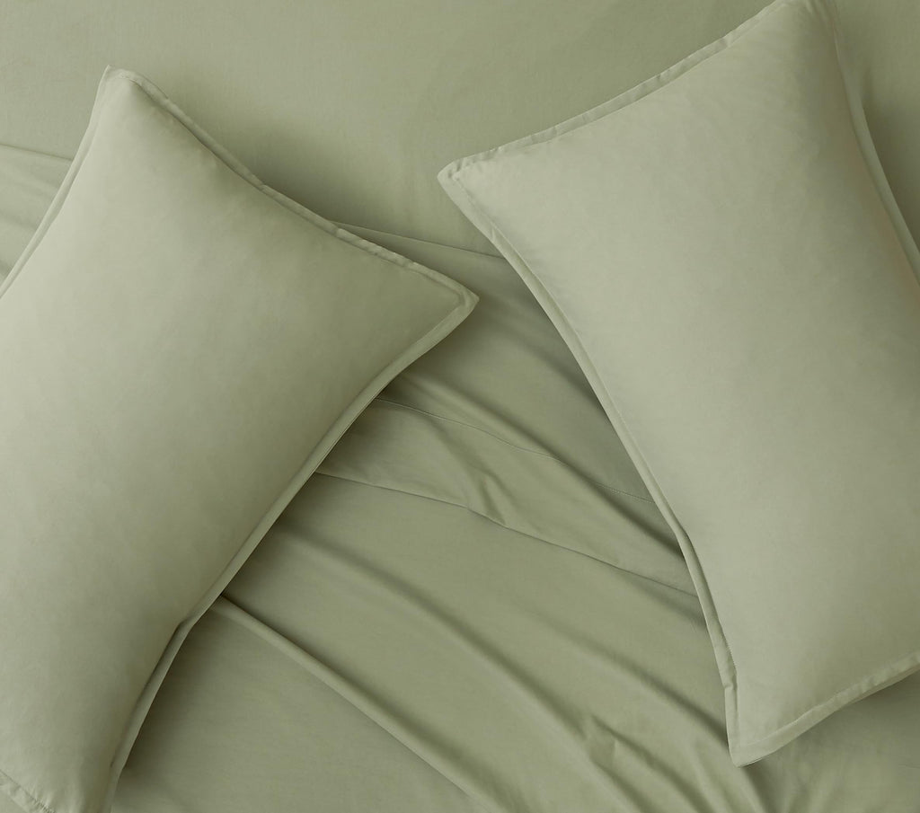 Vintage Washed Microfibre Sheet Set with Pillowcases - Eucalypt